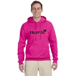 Cyber Pink JERZEES NuBlend Fleece Logo Pullover Hooded Sweatshirt - Colors