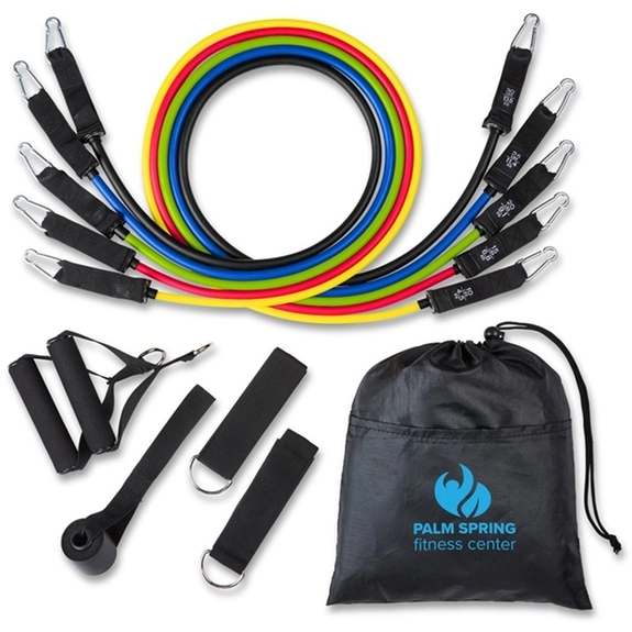 Black Custom Branded Ultimate Resistance Band Set w/ Pouch
