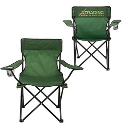 Hunter Green Folding Custom Chairs w/ Carrying Case
