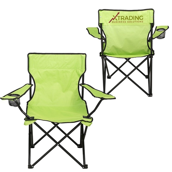 Lime Green Folding Custom Chairs w/ Carrying Case