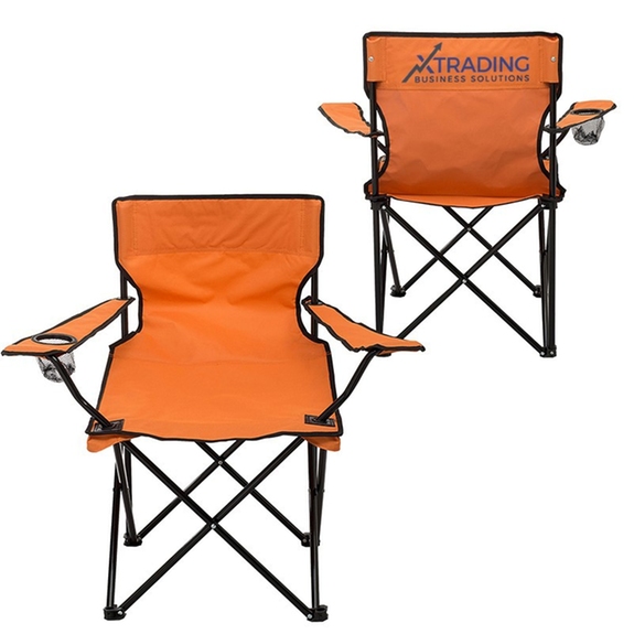 Orange Folding Custom Chairs w/ Carrying Case
