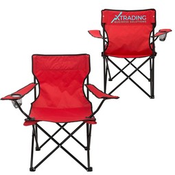 Red Folding Custom Chairs w/ Carrying Case