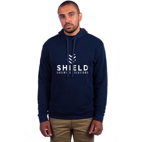 Midnight Navy Next Level Apparel Sueded French Terry Logo Pullover Sweatshi
