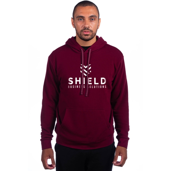 Maroon Next Level Apparel Sueded French Terry Logo Pullover Sweatshirt