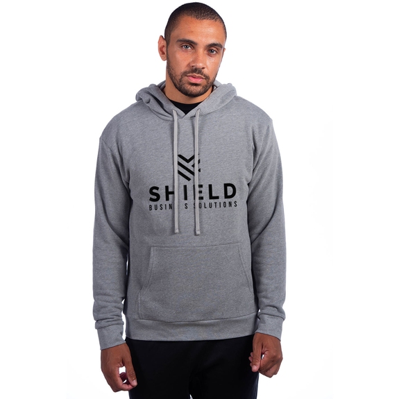Heather Gray Next Level Apparel Sueded French Terry Logo Pullover Sweatshir