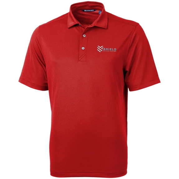 Red - Cutter & Buck Virtue Eco Pique Recycled Logo Polo - Men's