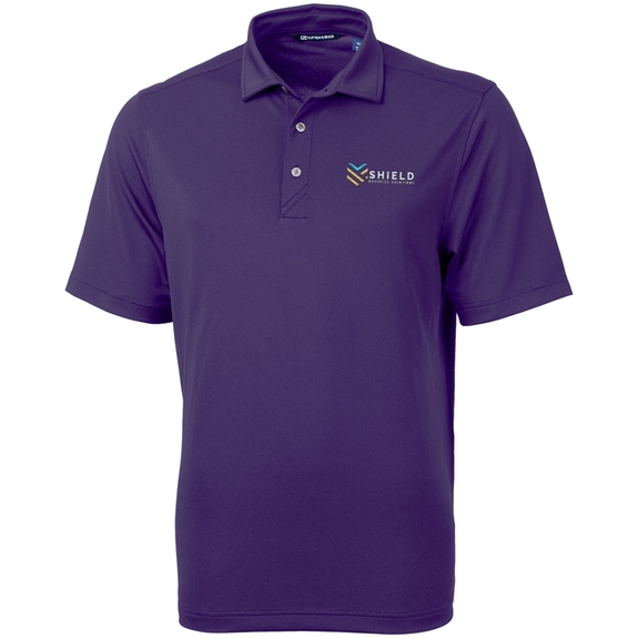 College Purple - Cutter & Buck Virtue Eco Pique Recycled Logo Polo - Men's