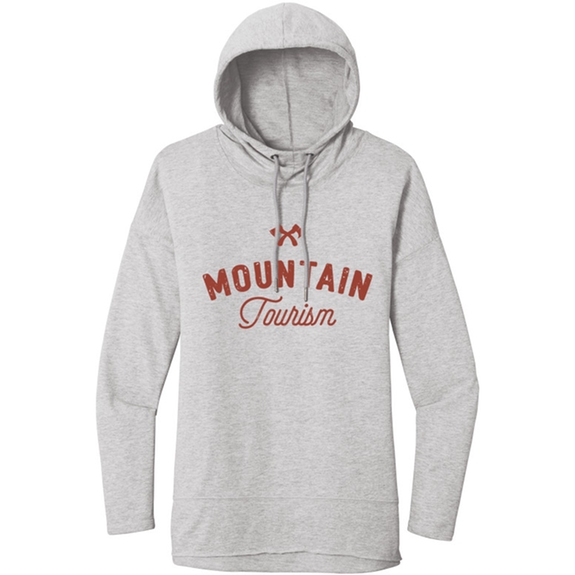 Light Heather Grey - District&#174; Featherweight Logo French Terry Hoodie 
