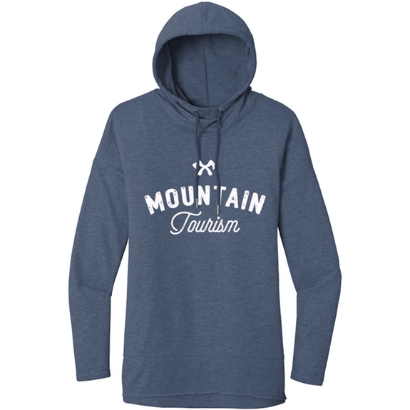 Washed Indigo - District&#174; Featherweight Logo French Terry Hoodie - Wom