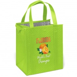 Lime Green Full Color Non-Woven Insulated Custom Tote Bag 