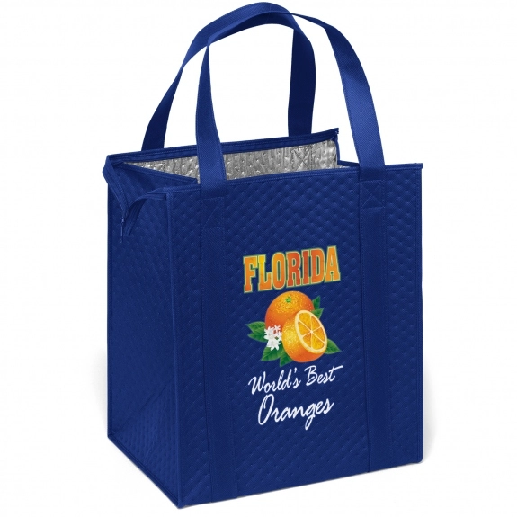 Royal Blue Full Color Non-Woven Insulated Custom Tote Bag 