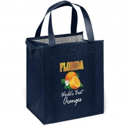 Navy Blue Full Color Non-Woven Insulated Custom Tote Bag 
