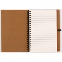 Open - Custom Two Tone Recycled Notebook with Pen