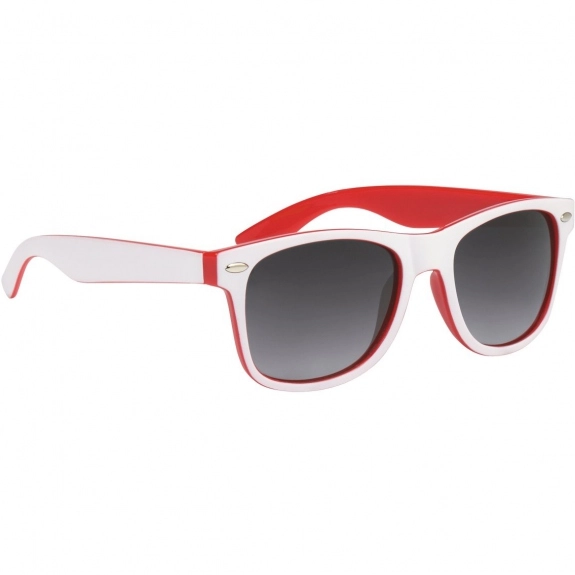 White/Red Two-Tone Promotional Sunglasses