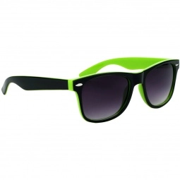Black/Lime Two-Tone Promotional Sunglasses