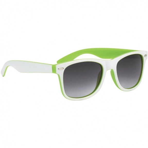 White/Lime Two-Tone Promotional Sunglasses