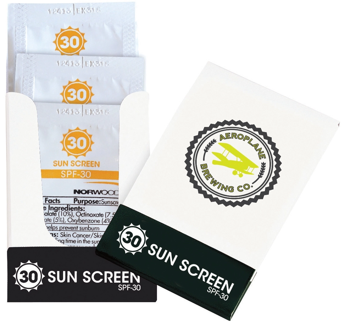 Full Color SPF 30 Custom Sunscreen Packets Promotional Sunblock eP