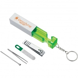 Green Manicure Pillar Logo Keychain