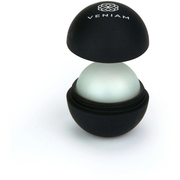 Black/Vanilla - Rubber Sphere Beeswax Custom Lip Balm