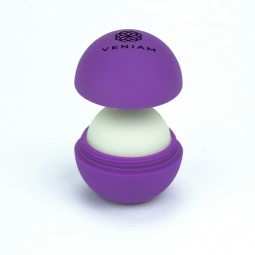Purple/Vanilla - Rubber Sphere Beeswax Custom Lip Balm