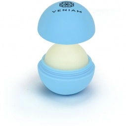 Light Blue/Blueberry - Rubberized Sphere Beeswax Custom Lip Balm 