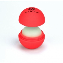 Red/Cherry - Rubberized Sphere Beeswax Custom Lip Balm 