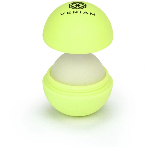 Light Green/Melon - Rubberized Sphere Beeswax Custom Lip Balm 
