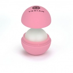 Pink/Strawberry - Rubberized Sphere Beeswax Custom Lip Balm 