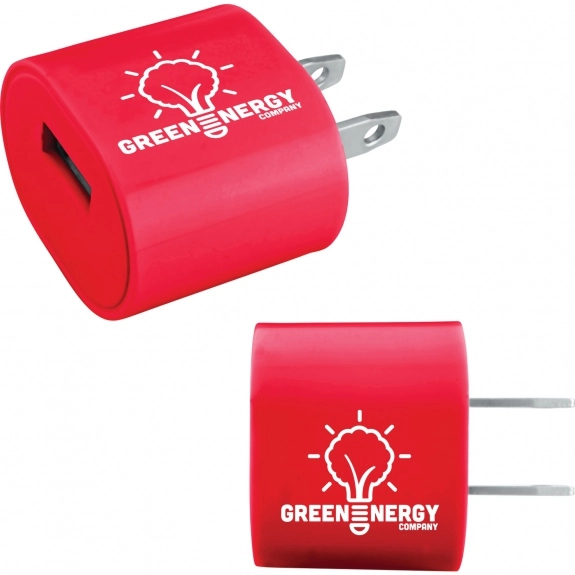 Red - UL Listed A/C USB Promotional Wall Charger