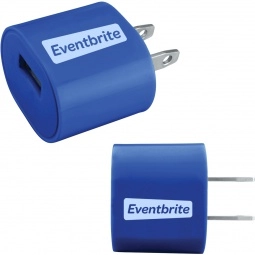 Blue - UL Listed A/C USB Promotional Wall Charger