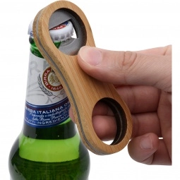 In Use Bamboo Bar Key Custom Bottle Opener