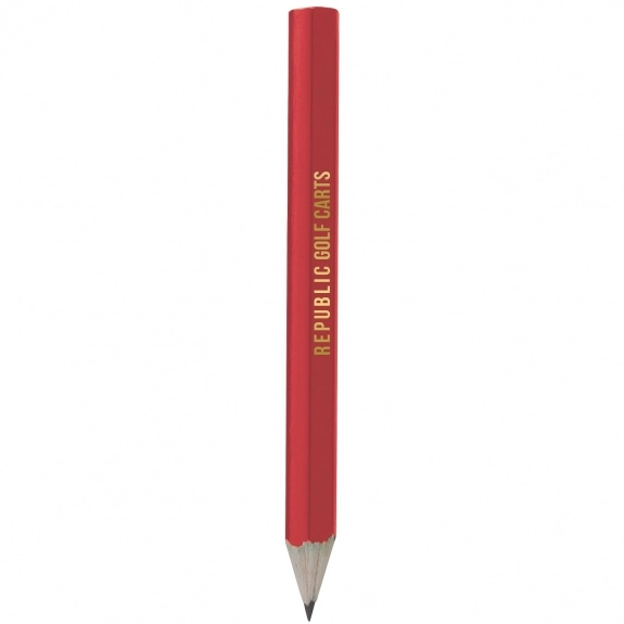 Red Hex Wooden Custom Imprinted Golf Pencil
