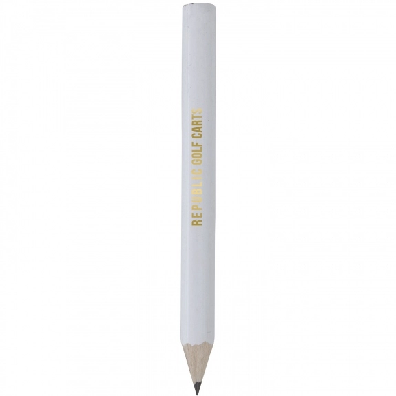 White Hex Wooden Custom Imprinted Golf Pencil