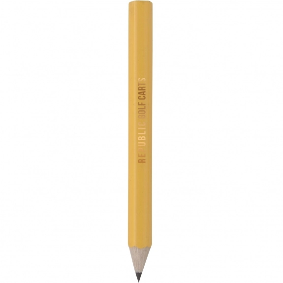 Yellow Hex Wooden Custom Imprinted Golf Pencil