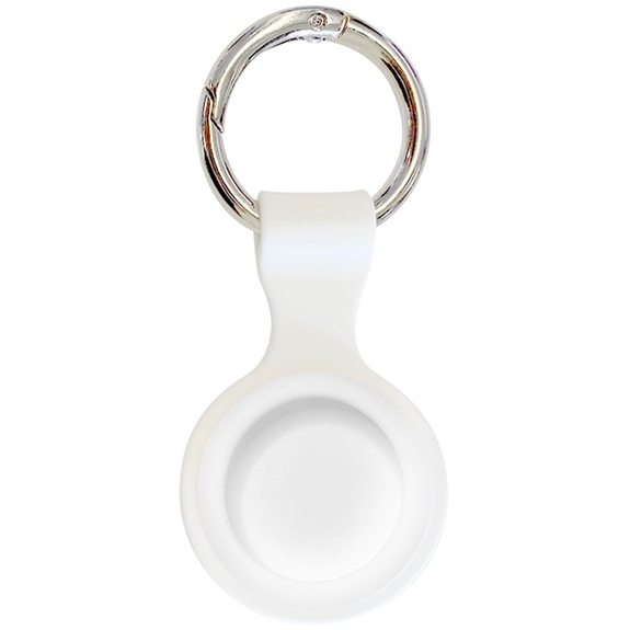 White Silicone Branded Key Ring