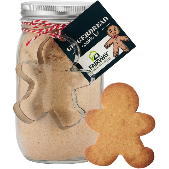 Gingerbread - Custom Logo Mason Jar Cookie Kit – 16 oz.