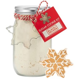 Snowflake - Custom Logo Mason Jar Cookie Kit – 16 oz.
