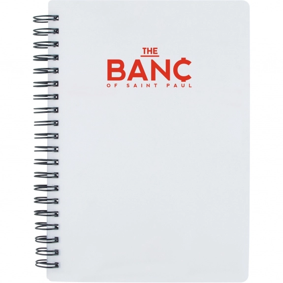 Translucent White Lined Custom Notebook - 5" x 7"
