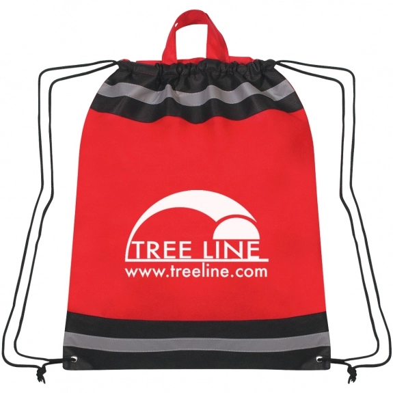 Red Non-Woven Reflective Sports Customized Backpacks - 17"w x 20"h
