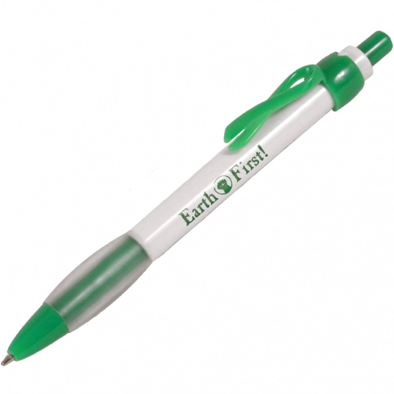 Green Awareness Ribbon Shaped Promotional Pen