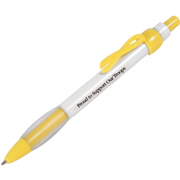 Yellow Awareness Ribbon Shaped Promotional Pen
