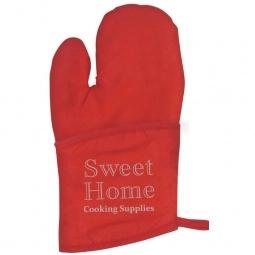 Red Quilted Cotton Canvas Promotional Oven Mitt