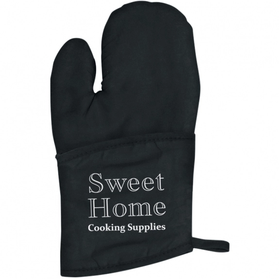 Black Quilted Cotton Canvas Promotional Oven Mitt
