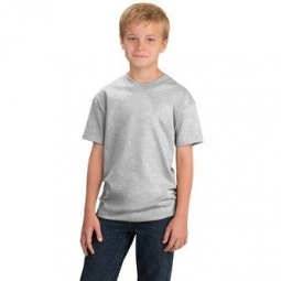 Model - Port & Company Essential Logo T-Shirt - Youth - Heathers