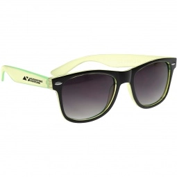 Translucent Green - Two-Tone Translucent Promotional Sunglasses