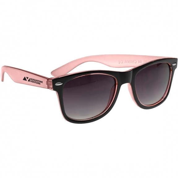 Translucent Pink - Two-Tone Translucent Promotional Sunglasses