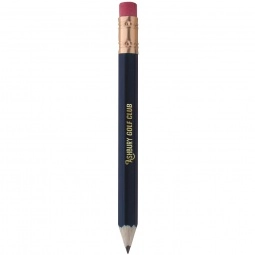 Dark Blue Hex Wooden Custom Imprinted Golf Pencil w/ Eraser