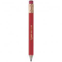 Red Hex Wooden Custom Imprinted Golf Pencil w/ Eraser