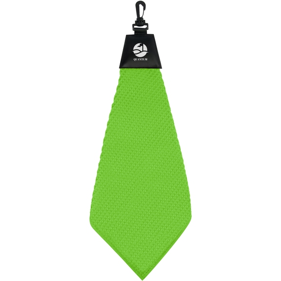 Green - Waffle Style Custom Logo Golf Towel - 11" x 11"