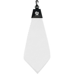 White - Waffle Style Custom Logo Golf Towel - 11" x 11"
